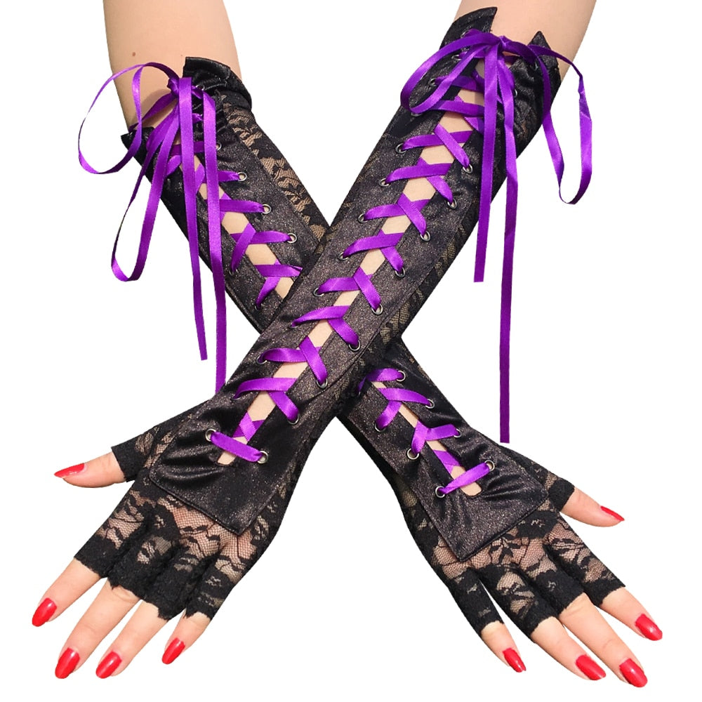 Fingerless Ribbon Gloves