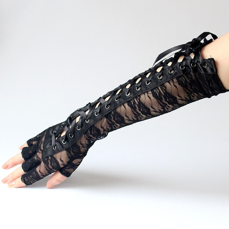 Fingerless Ribbon Gloves