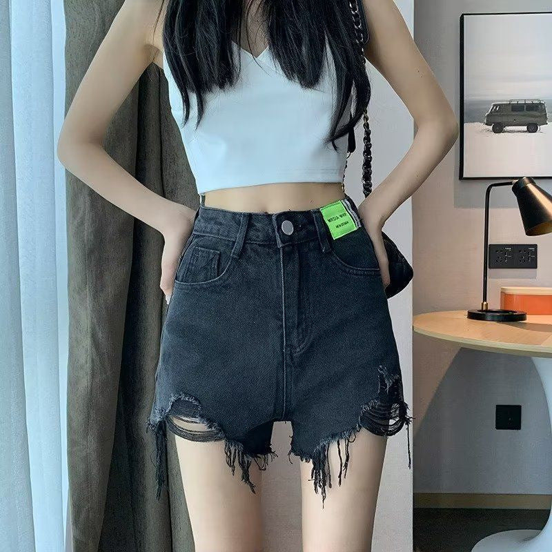 High-Waisted Worn Shorts