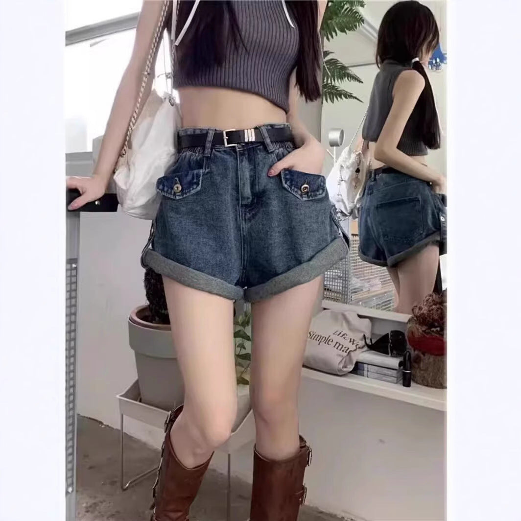 High-Waisted Denim Shorts