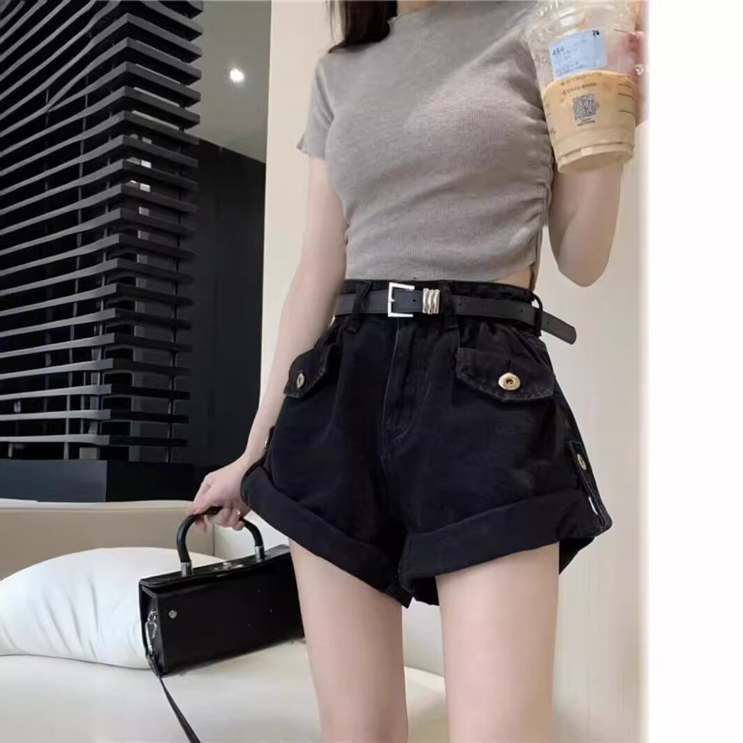 High-Waisted Denim Shorts