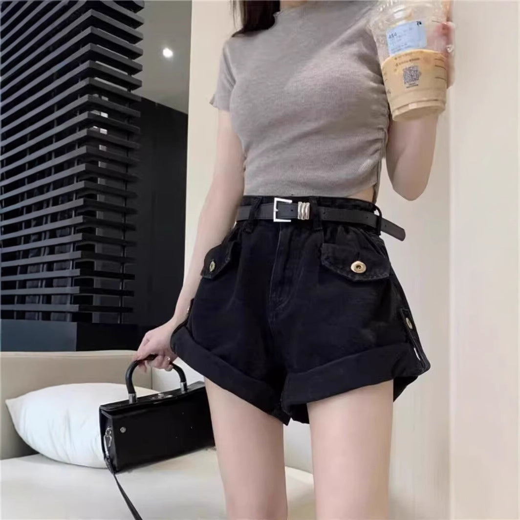 High-Waisted Denim Shorts