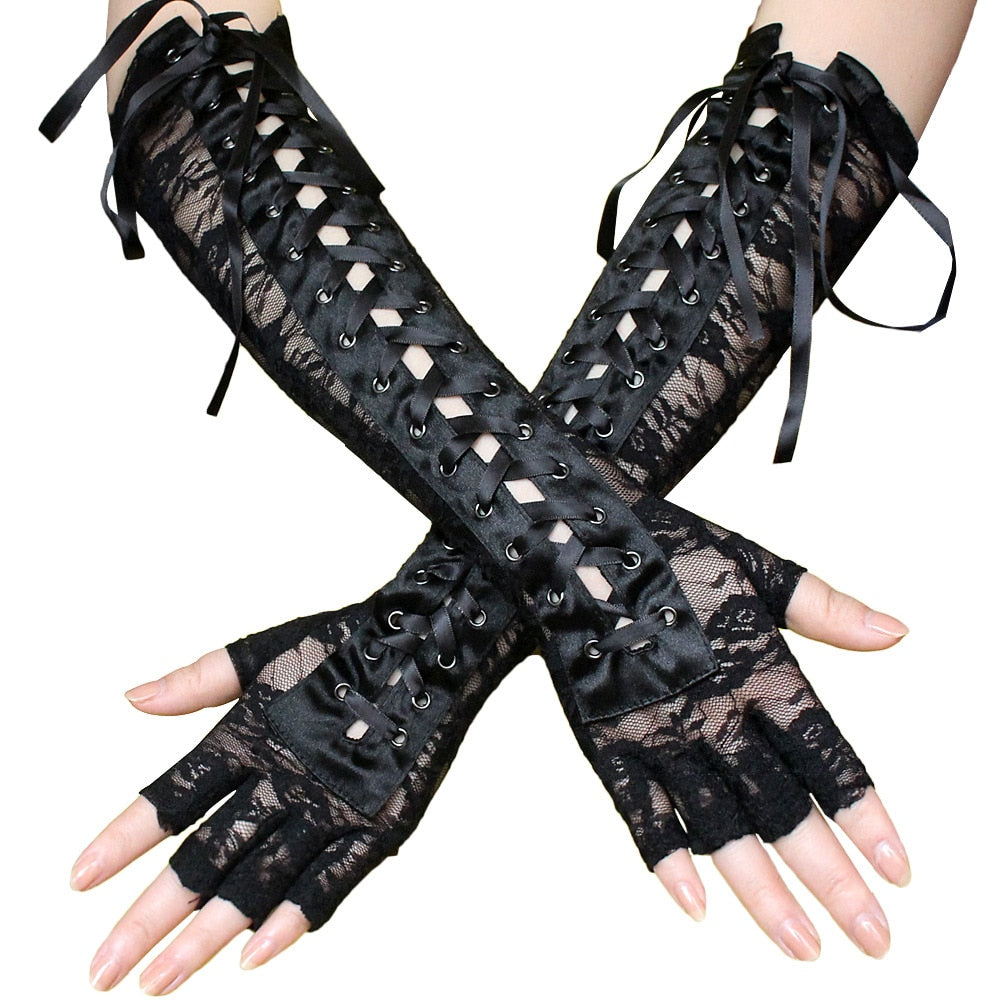 Fingerless Ribbon Gloves