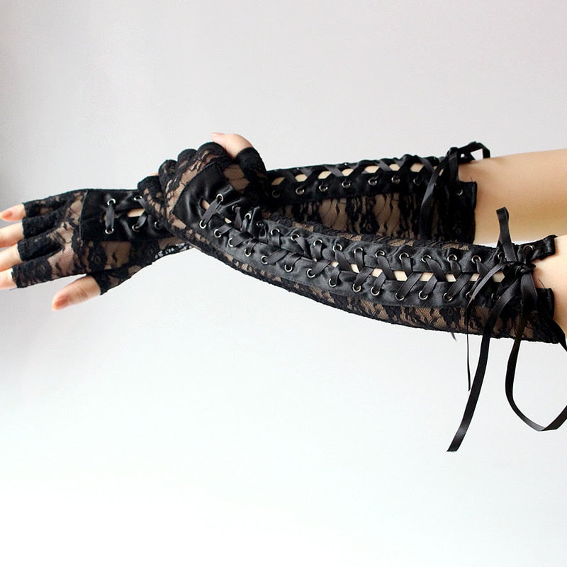 Fingerless Ribbon Gloves
