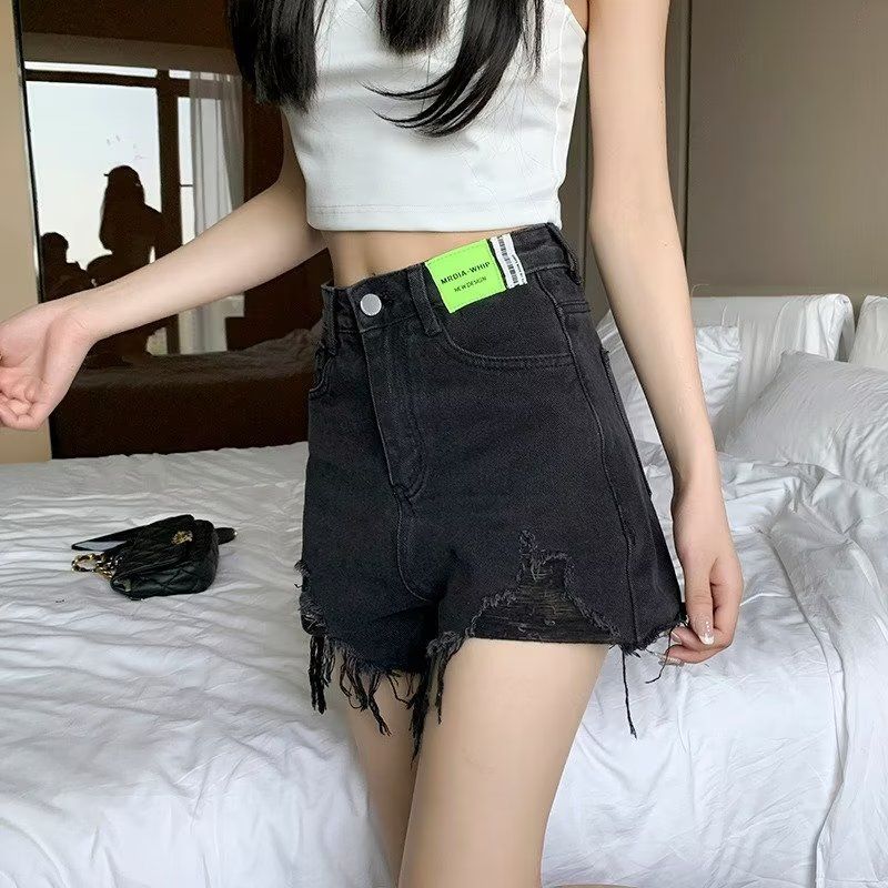 High-Waisted Worn Shorts