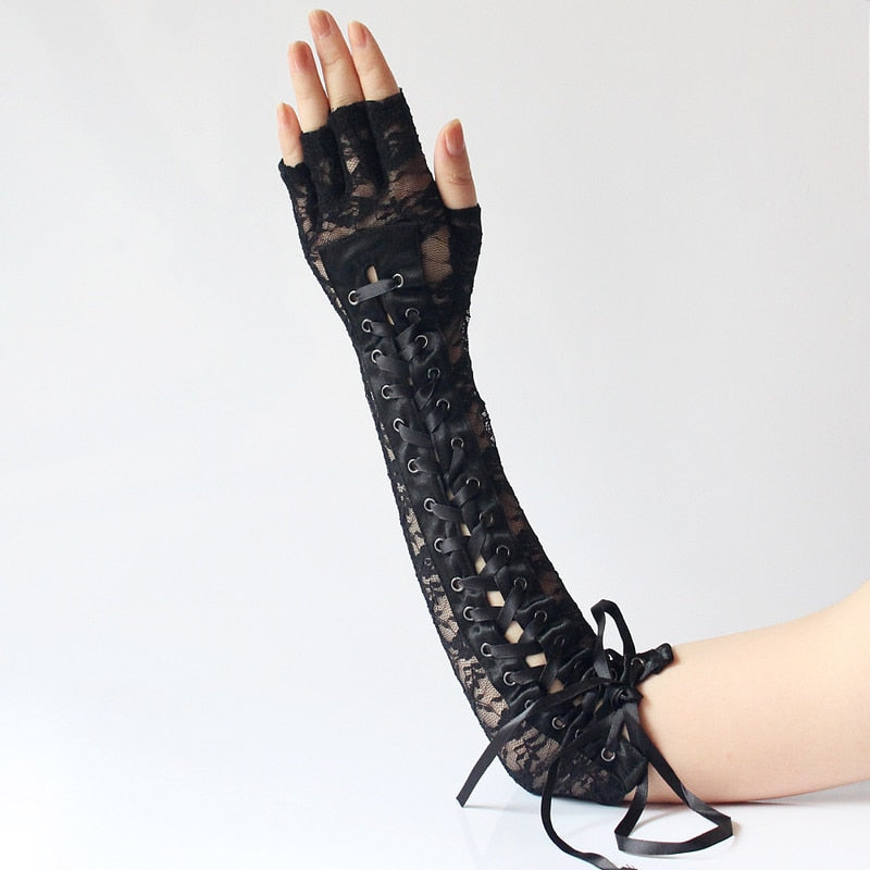 Fingerless Ribbon Gloves
