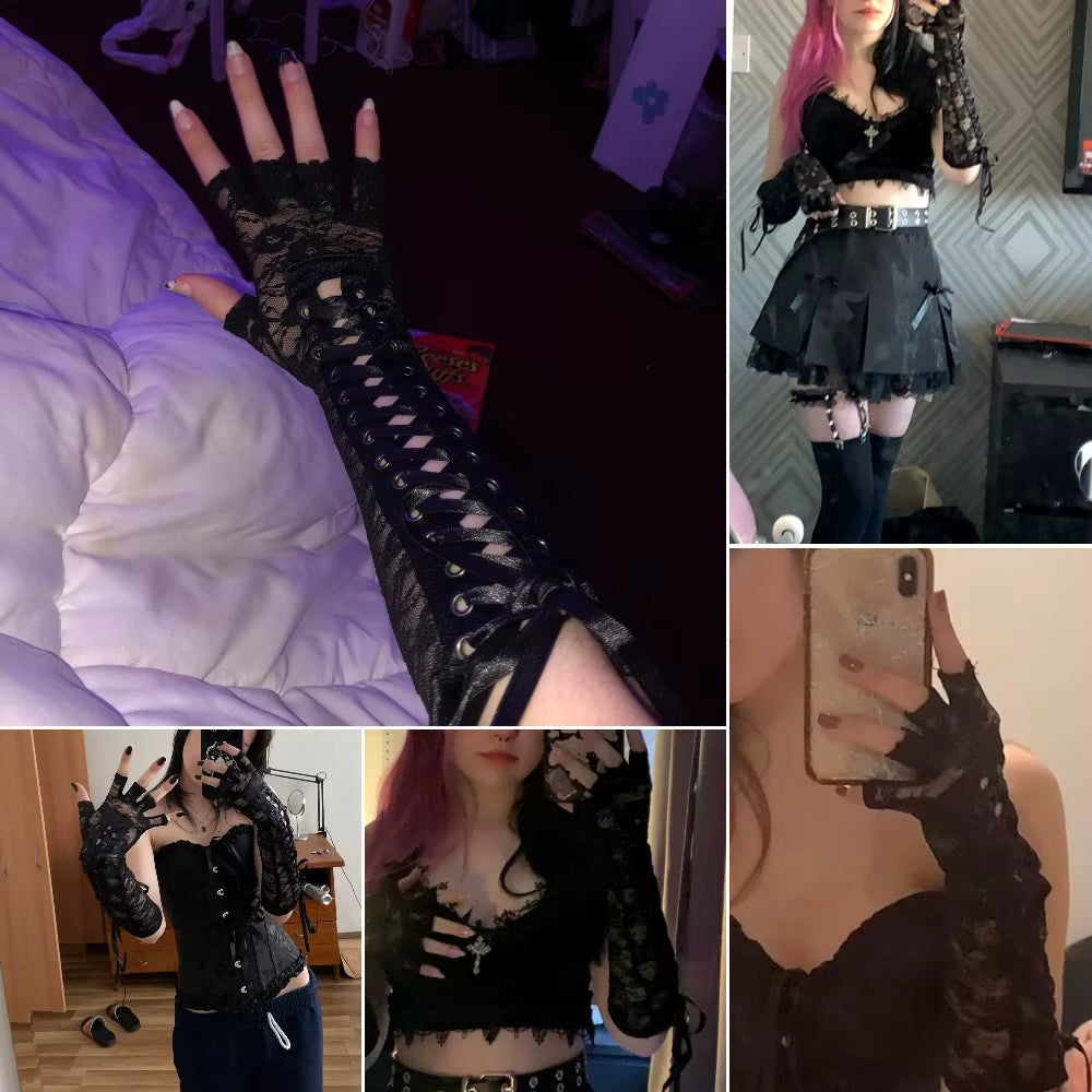 Fingerless Ribbon Gloves